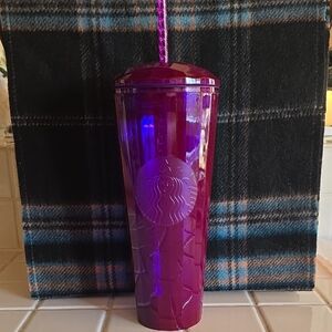 Starbucks Iridescent Purple Tumbler with Straw